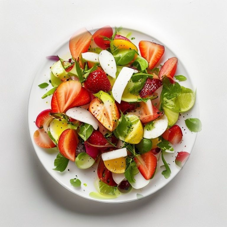 Salade de fraise, abricot et noisettes au citron