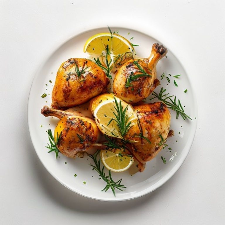 Poulet rôti au romarin et citron