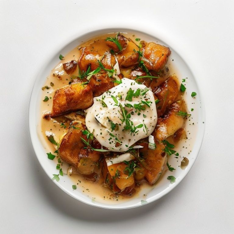 Poulet à la moutarde et échalotes