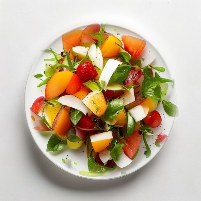 Salade de pomme, abricot et menthe