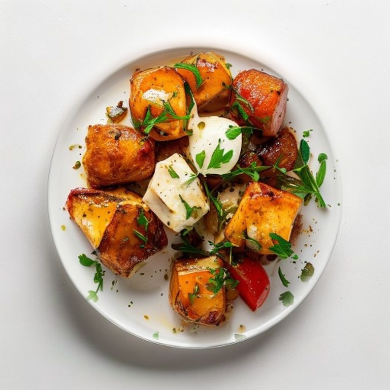 Poulet, tofu et poivron, sauce soja