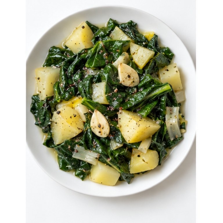 Blettes et pommes de terre à l'ail façon blitva