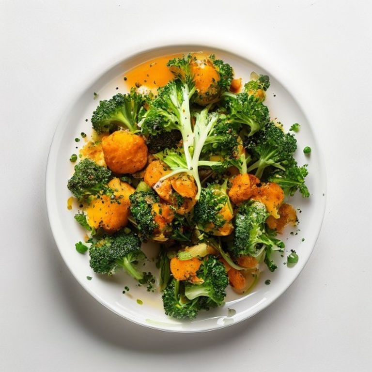 Poêlée de brocoli, pois chiches et curcuma
