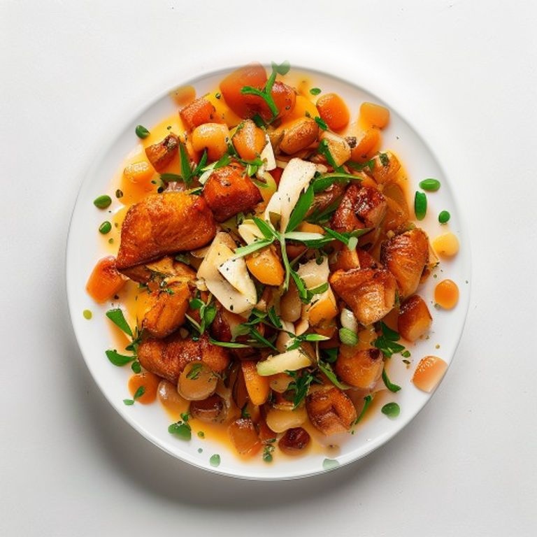 Poulet aux lentilles corail et coriandre