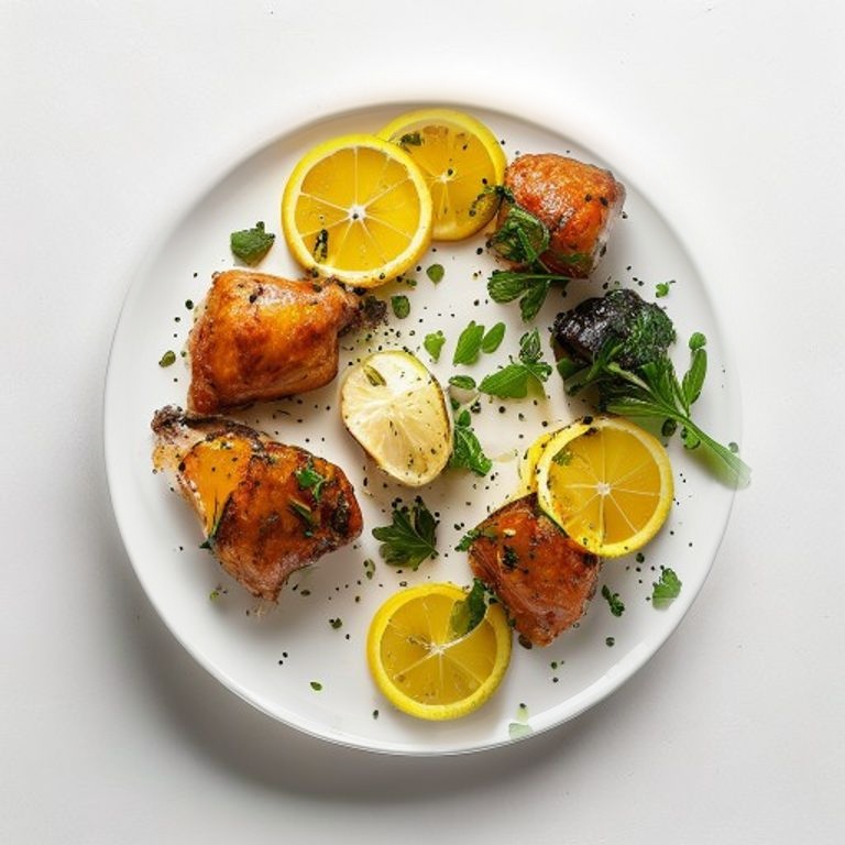 Poulet, chou et artichauts au citron