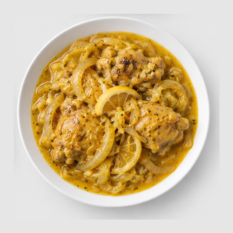 Poulet mariné aux oignons et citron façon yassa poulet