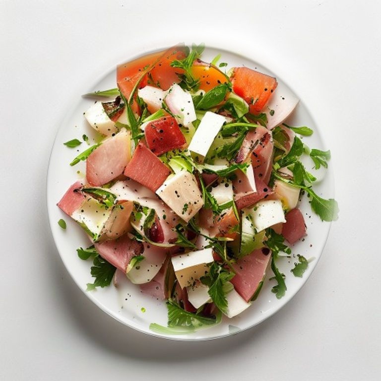 Salade de chou-fleur, jambon et emmental