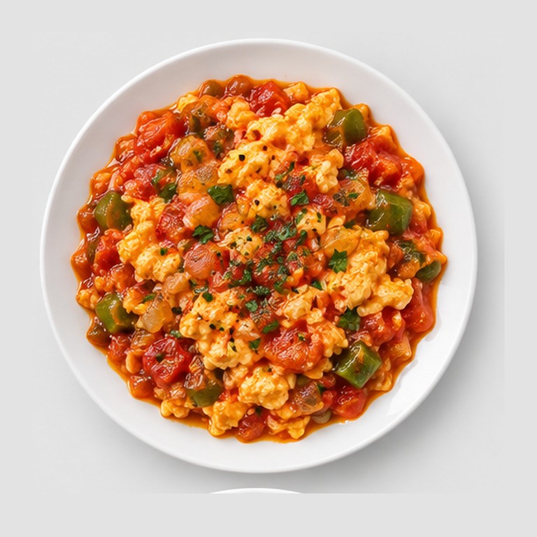 Œufs brouillés à la turque aux tomates et poivrons façon menemen