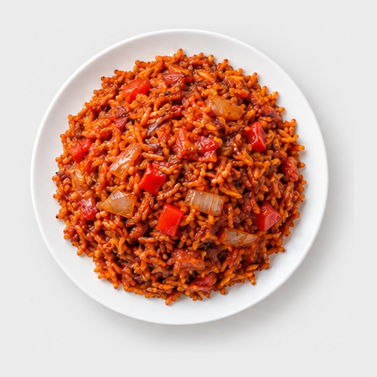 Riz cuit en sauce tomate épicée façon jollof rice