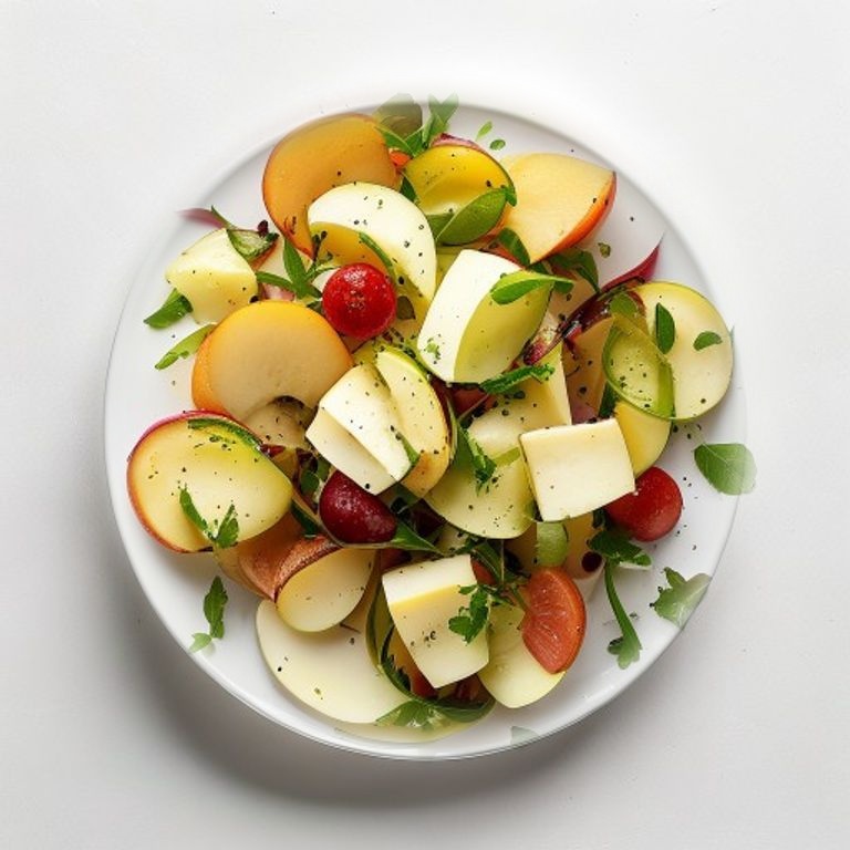Salade de poire, noisettes et emmental