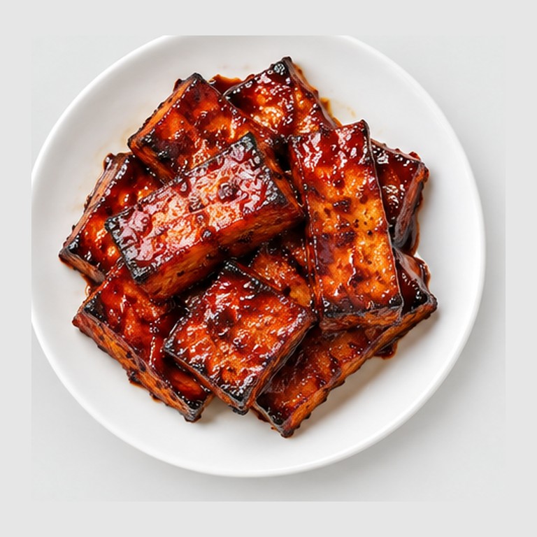 Tofu laqué au barbecue cantonais façon char siu tofu