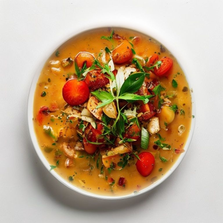 Soupe épicée de légumes façon fah-fah végétarien