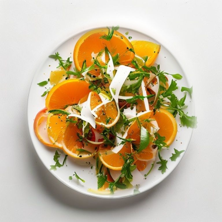 Salade d'orange, radis et noisettes