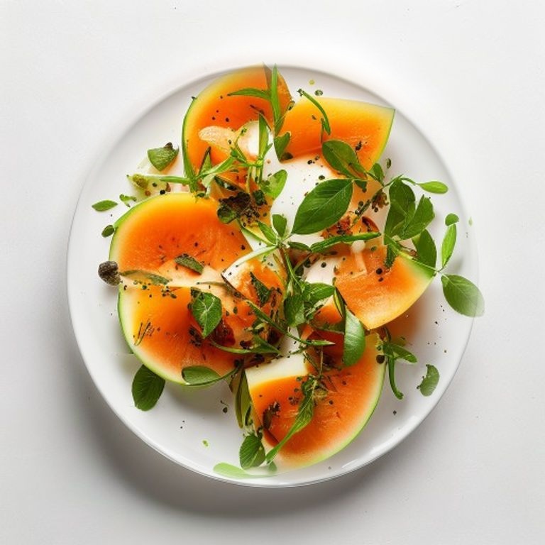 Salade de melon, noisettes et menthe