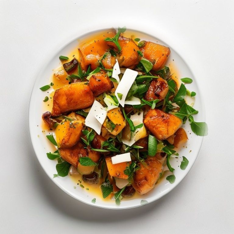 Poulet, lentilles corail, épinards et curcuma