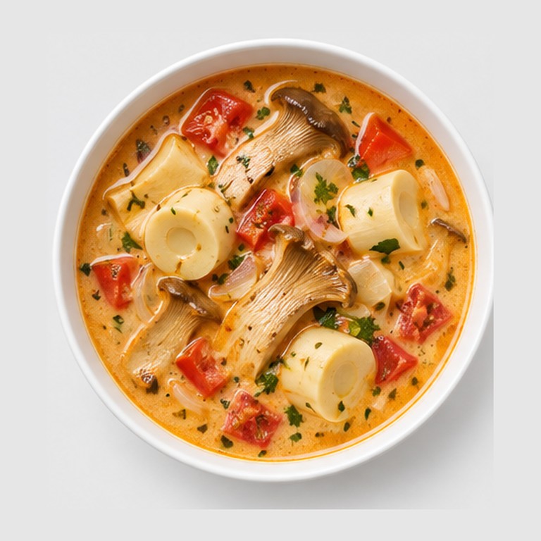 Soupe de coco colombienne façon cazuela de mariscos végétarienne