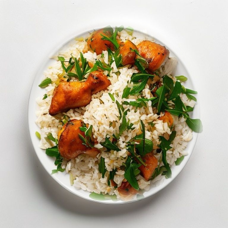 Poulet, épinards et riz basmati
