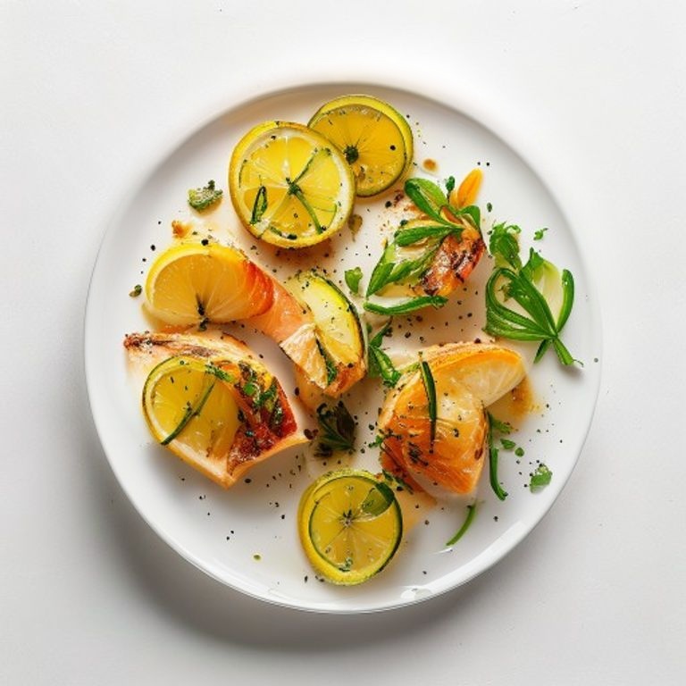 Papillote de saumon, citron et courgette