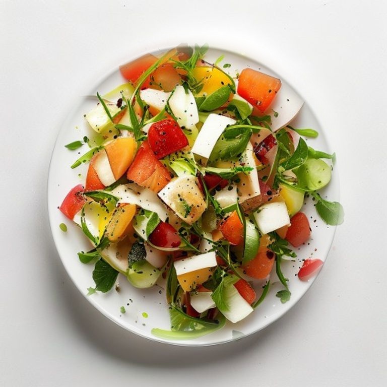 Salade d'abricot, chou-fleur cru et noisettes