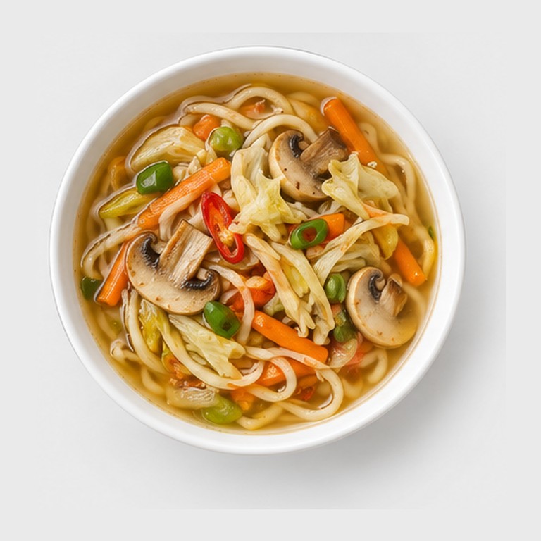 Soupe de nouilles tibétaine aux légumes façon thukpa végétarien