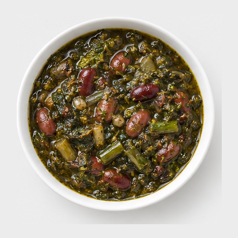 Ragoût herbes-haricots façon ghormeh sabzi végétarien (Iran)