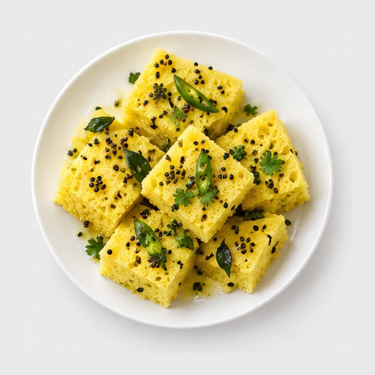Gâteau salé de farine de pois chiche façon dhokla