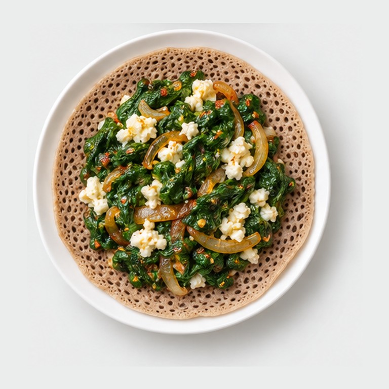 Injera aux Épinards et Fromage (Éthiopie)
