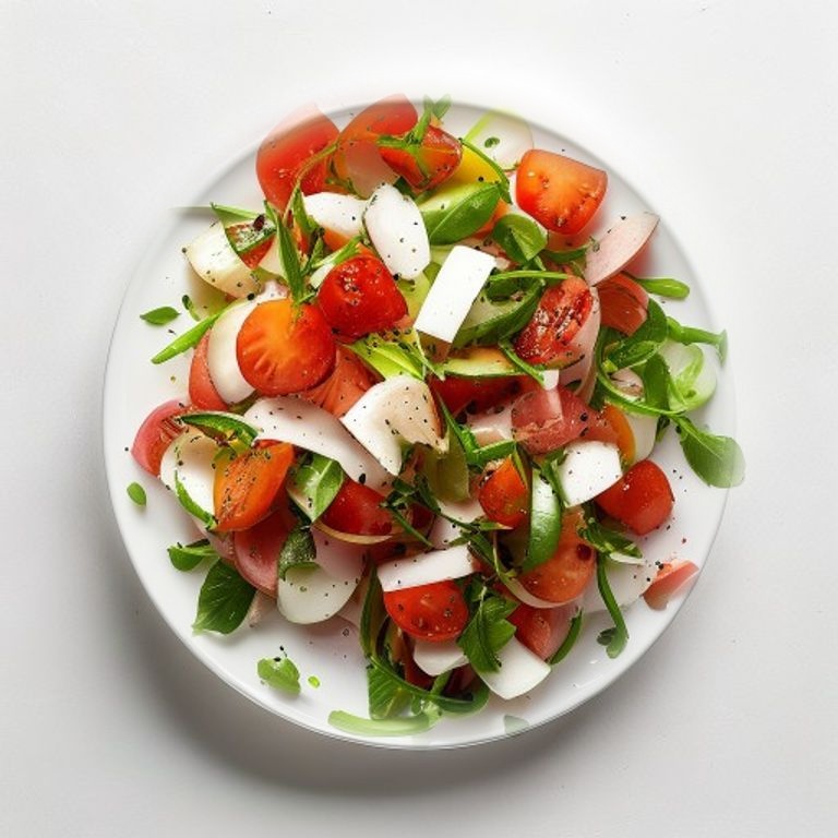 Salade d'artichauts, jambon et tomate