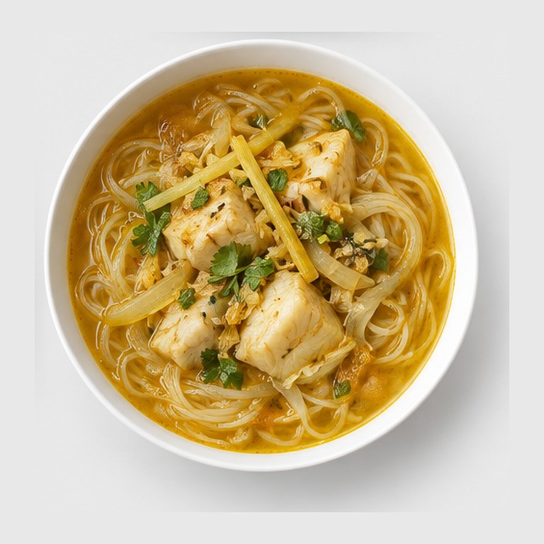 Soupe de nouilles au poisson façon mohinga simplifié