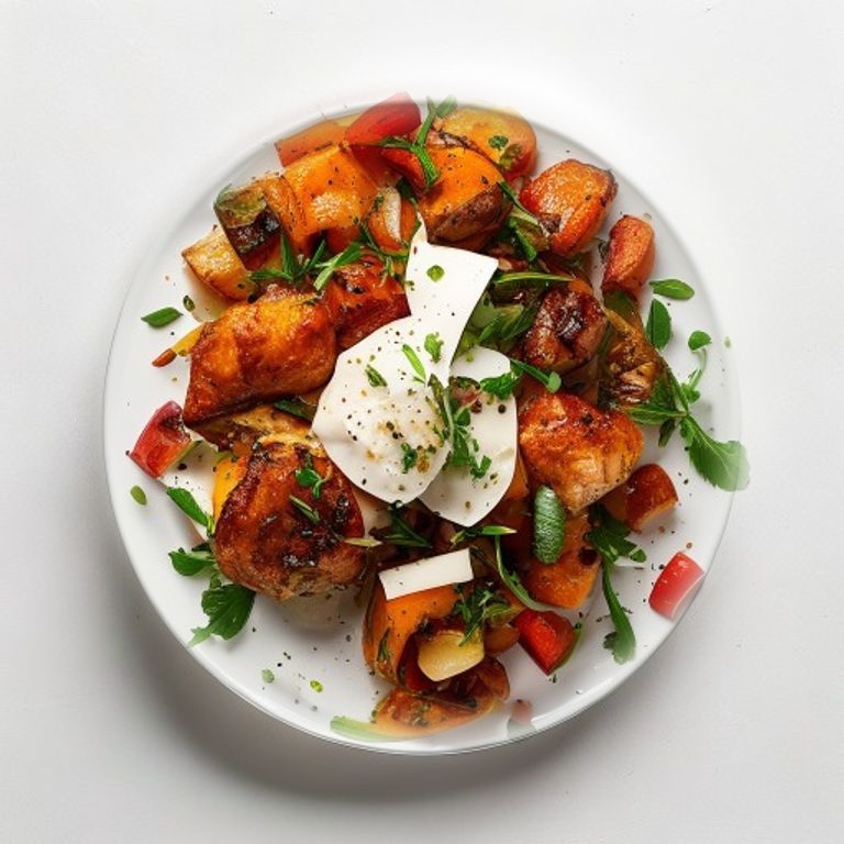 Poulet rôti aux légumes racines