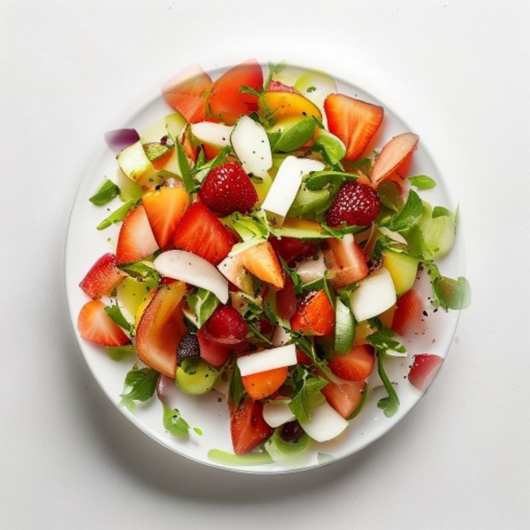 Salade d'abricot, fraise et noisettes
