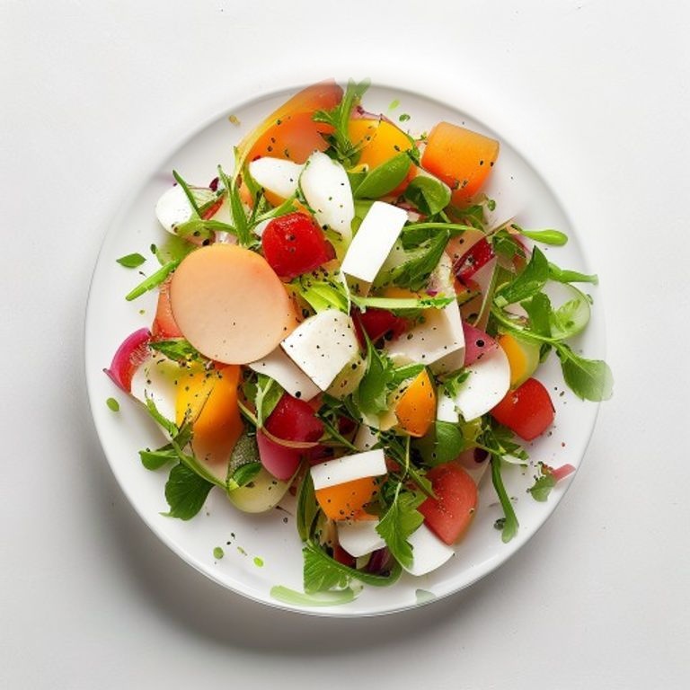 Salade de radis, abricot et noisettes