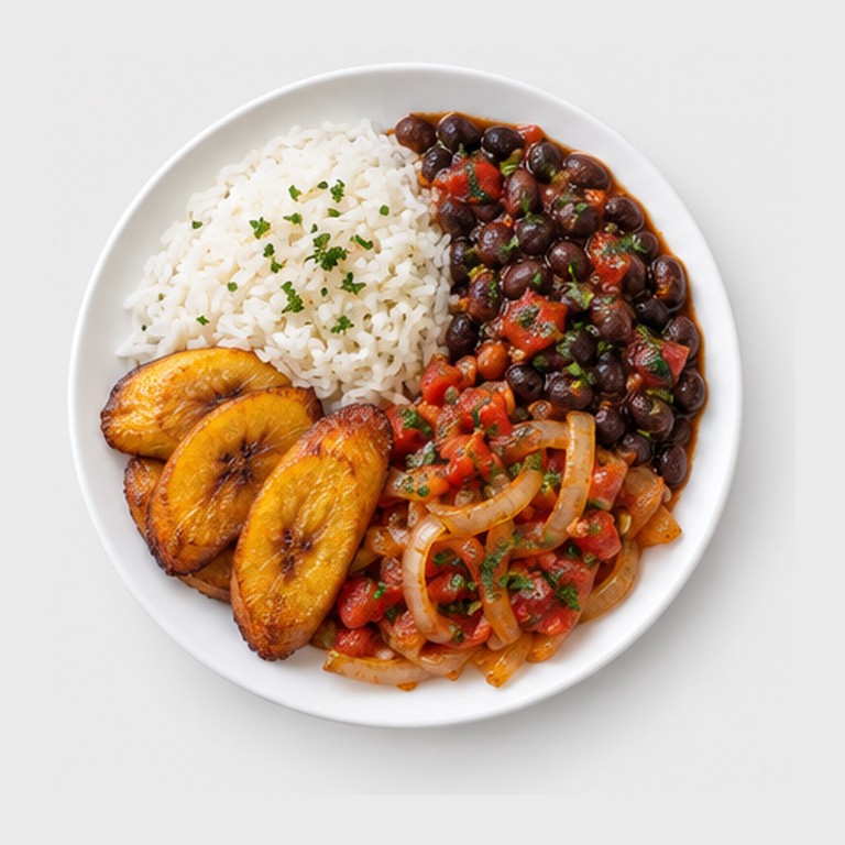 Plat national du Venezuela façon pabellón criollo végétarien