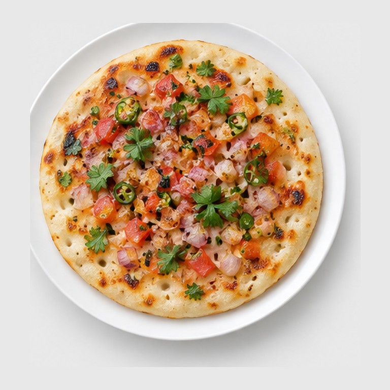 Crêpe épaisse au riz et lentilles façon uttapam