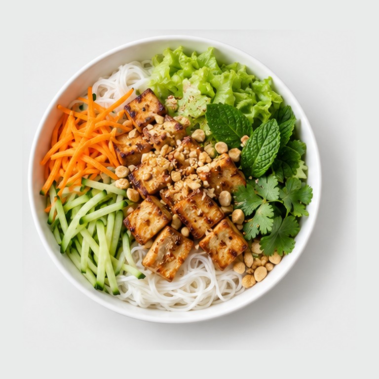 Salade de vermicelles froids façon bo bun végétarien