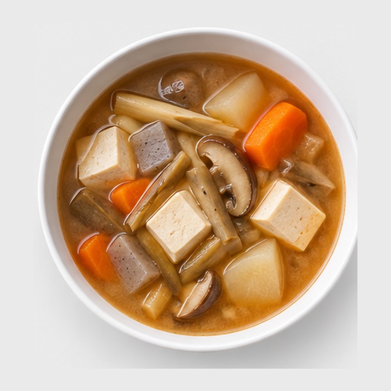 Soupe miso au gobo japonais façon tonjiru végétarien