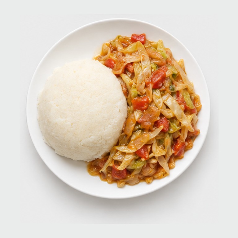 Polenta de maïs et chou braisé façon nsima wa nkhwani