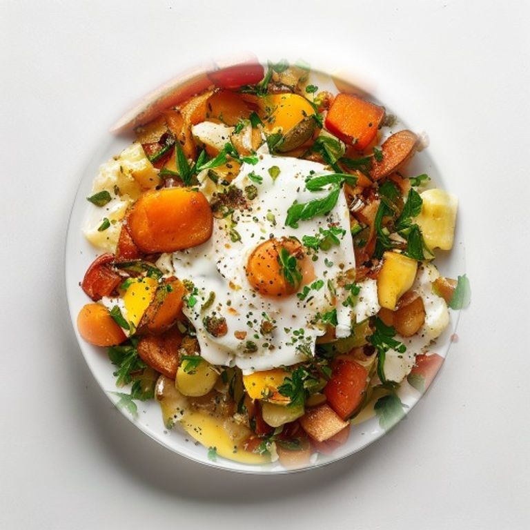 Riz sauté aux légumes et œuf