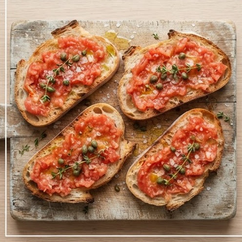 Pain à l'huile d'olive et tomate façon ħobż biż-żejt