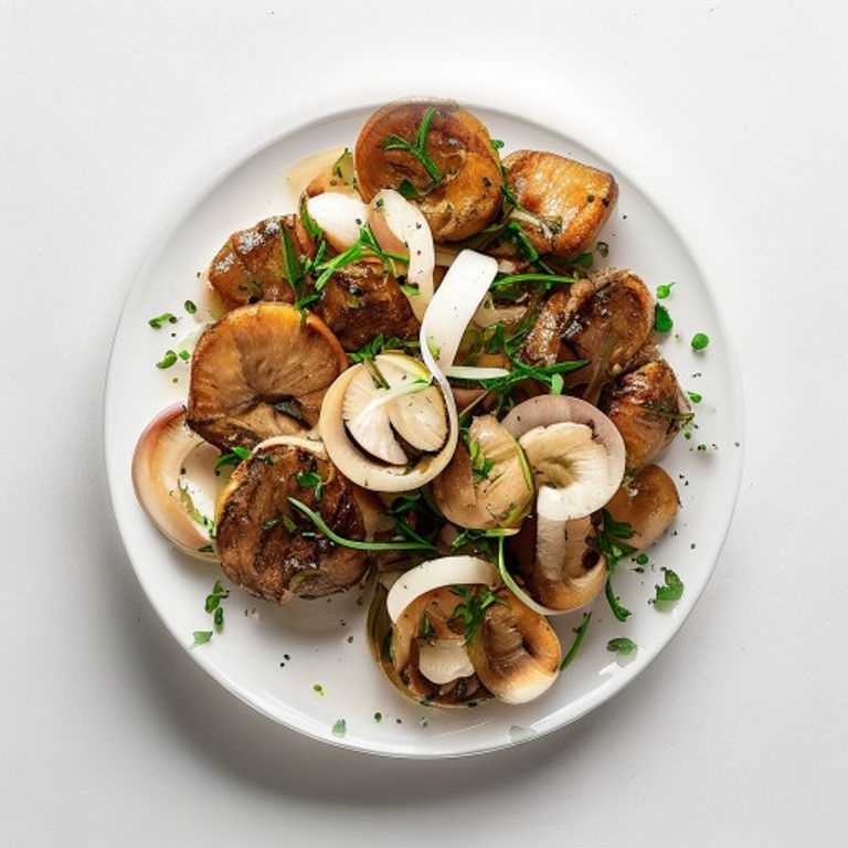 Bœuf haché, champignons shiitake et oignon rouge