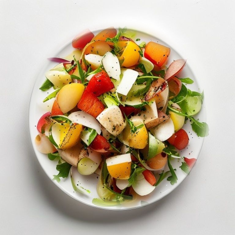 Salade de poulet, pomme et noisettes