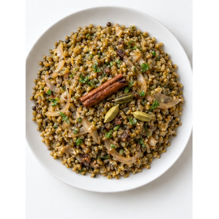 Blé vert fumé façon freekeh pilaf (Syrie-Palestine)