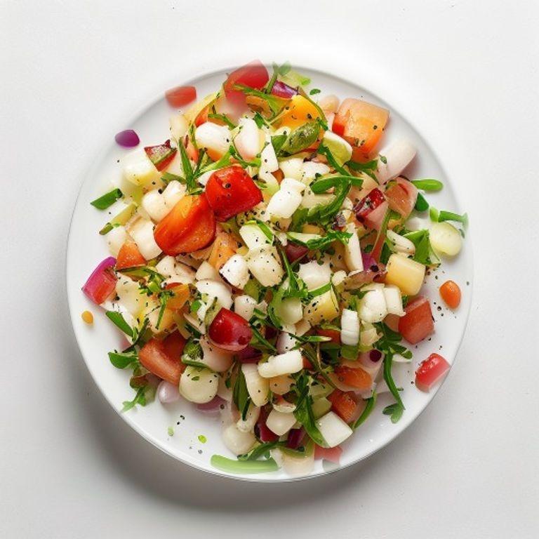 Salade de haricots blancs, thon et oignon rouge