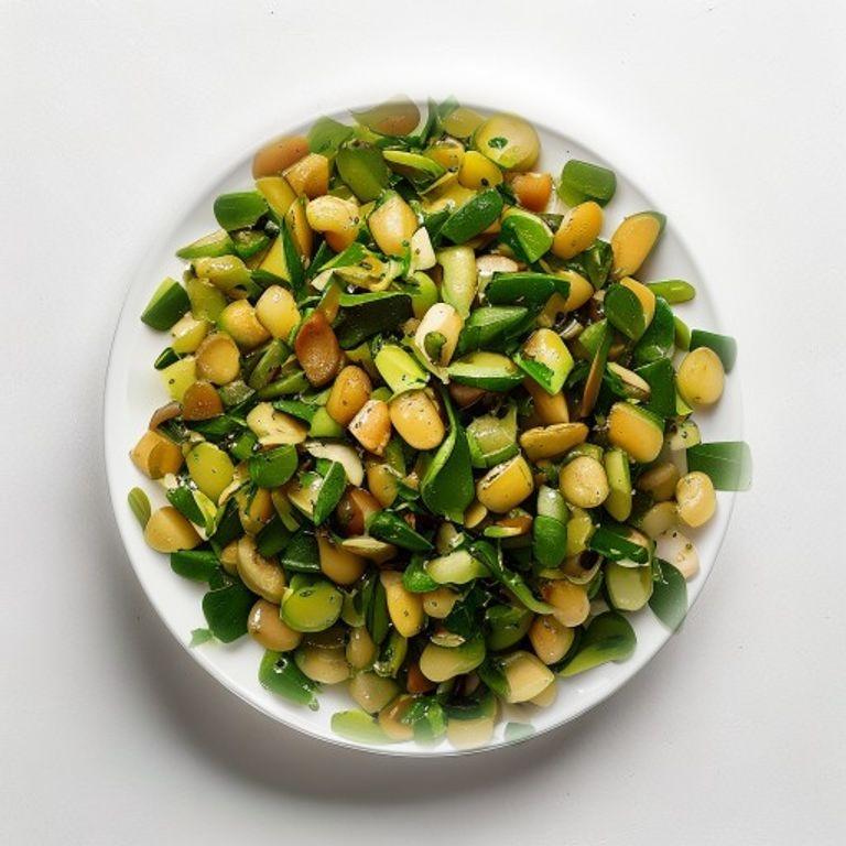 Salade de lentilles vertes tiède et vinaigrette moutarde