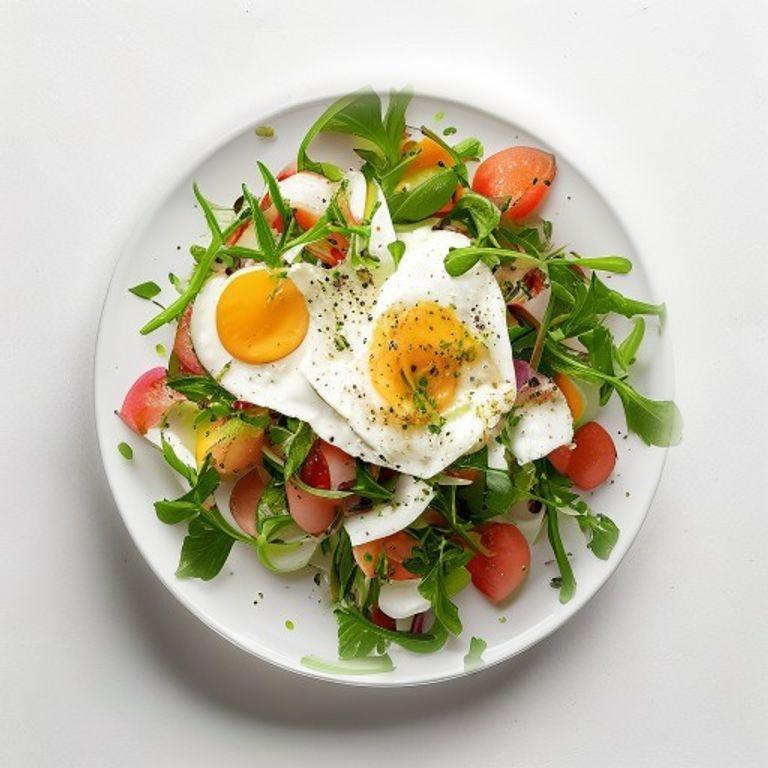 Salade de radis, œuf et ciboulette