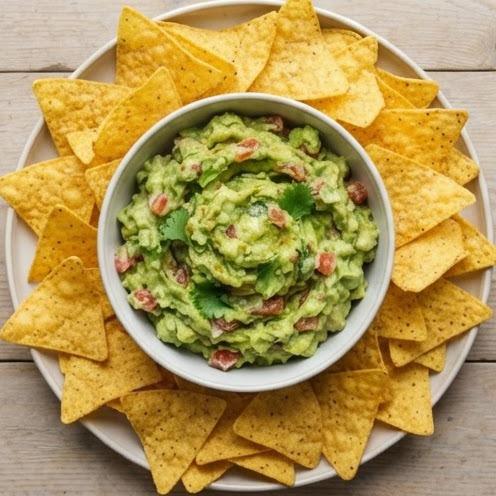 Avocat épicé façon guacamole et chips maison