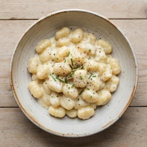 Gnocchis au fromage de brebis et lardons de légumes façon halušky