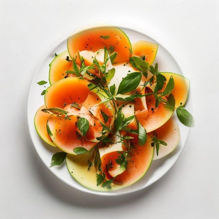 Salade de melon, jambon et menthe