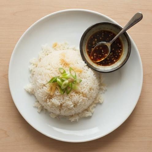 Riz parfumé au gingembre façon hainanese rice végétarien