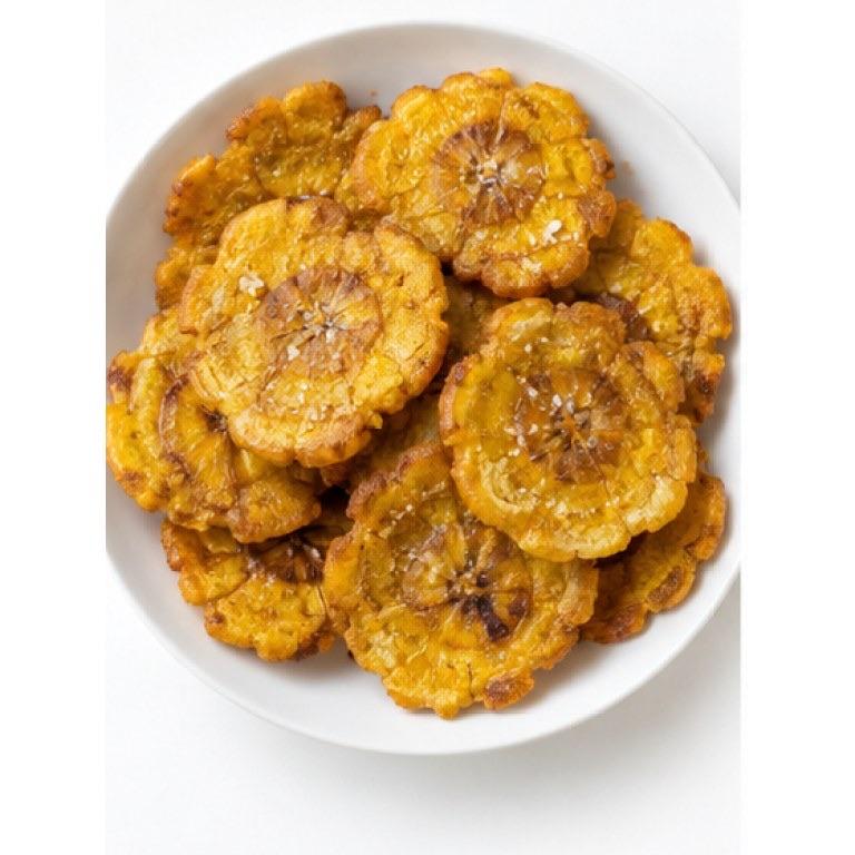 Bananes plantain deux fois frites façon tostones